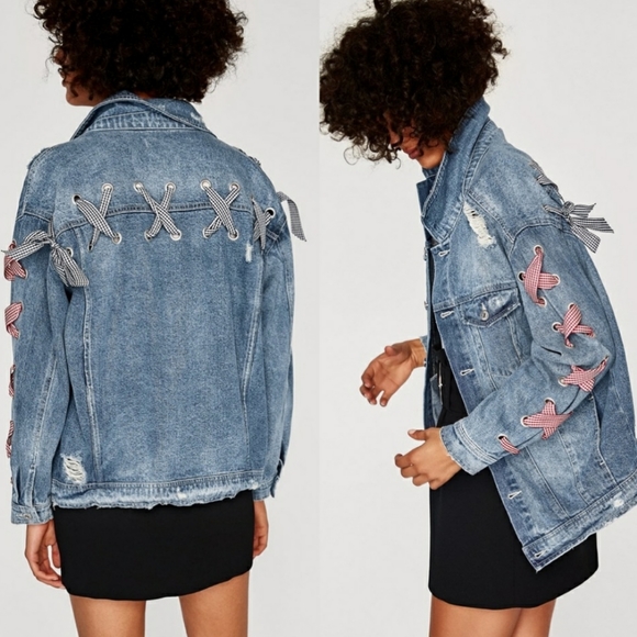 Zara denim jacket with bows - Picture 8 of 12
